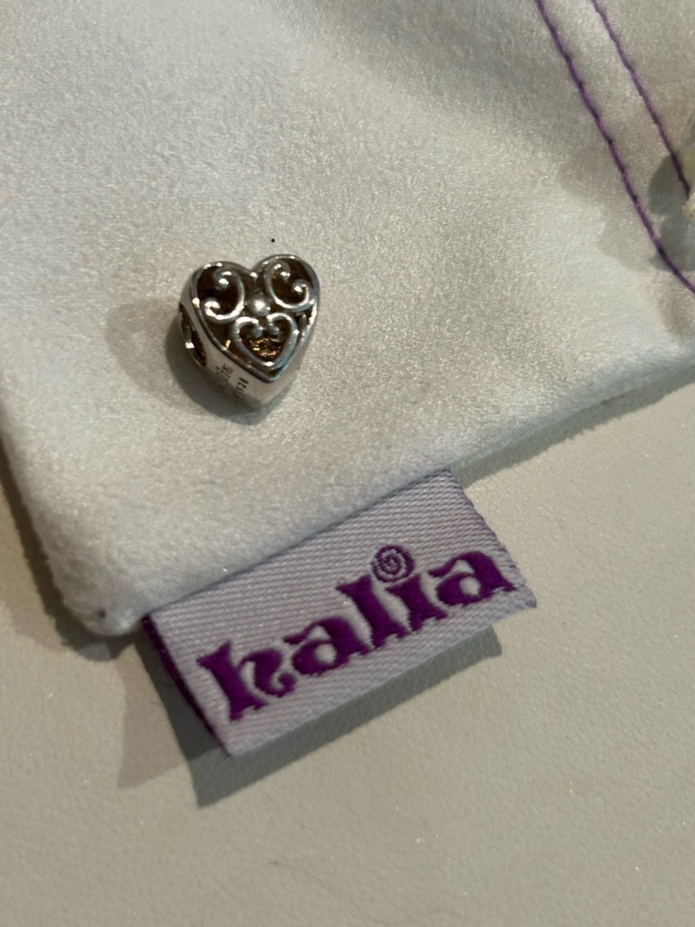 Halia “Filigree Heart” Charm - Sterling Silver